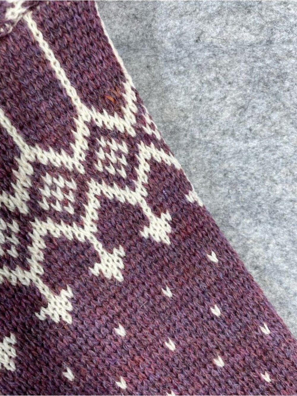 James Pringle Weavers Wool Cardigan Purple Nordic Fair Isle Cottagecore Medium - Picture 10 of 15
